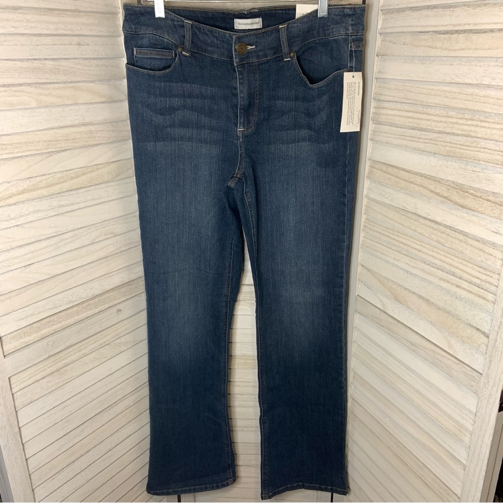 Christopher & Banks Boho Modern Fit Dark Wash Straight Leg Denim Jeans New 10